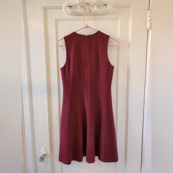 Madewell Foyer Dress - Burgundy Wool Shift Dress - Picture 2 of 5